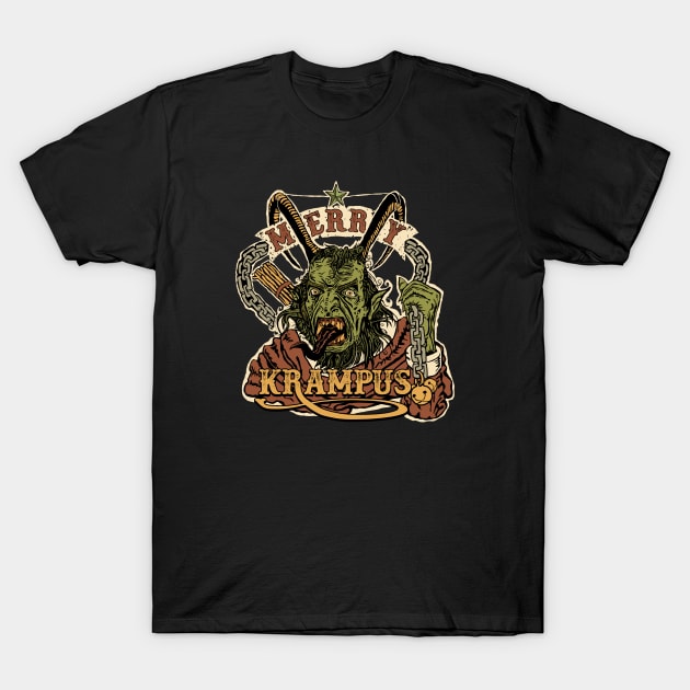 Krampus Christmas Merry Krampus Holiday T-Shirt by Natural 20 Shirts